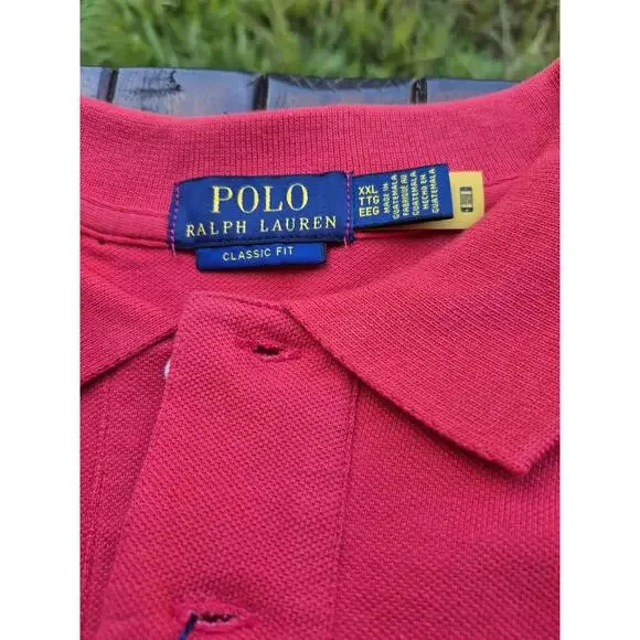 Polo Ralph Lauren Performance Polo 2XL Classic Red Blue Pony Logo Golf Shirt NWT - Picture 3 of 9